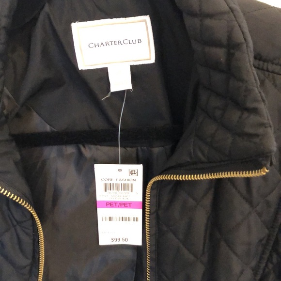 Charter club quilted black jacket - Picture 3 of 4